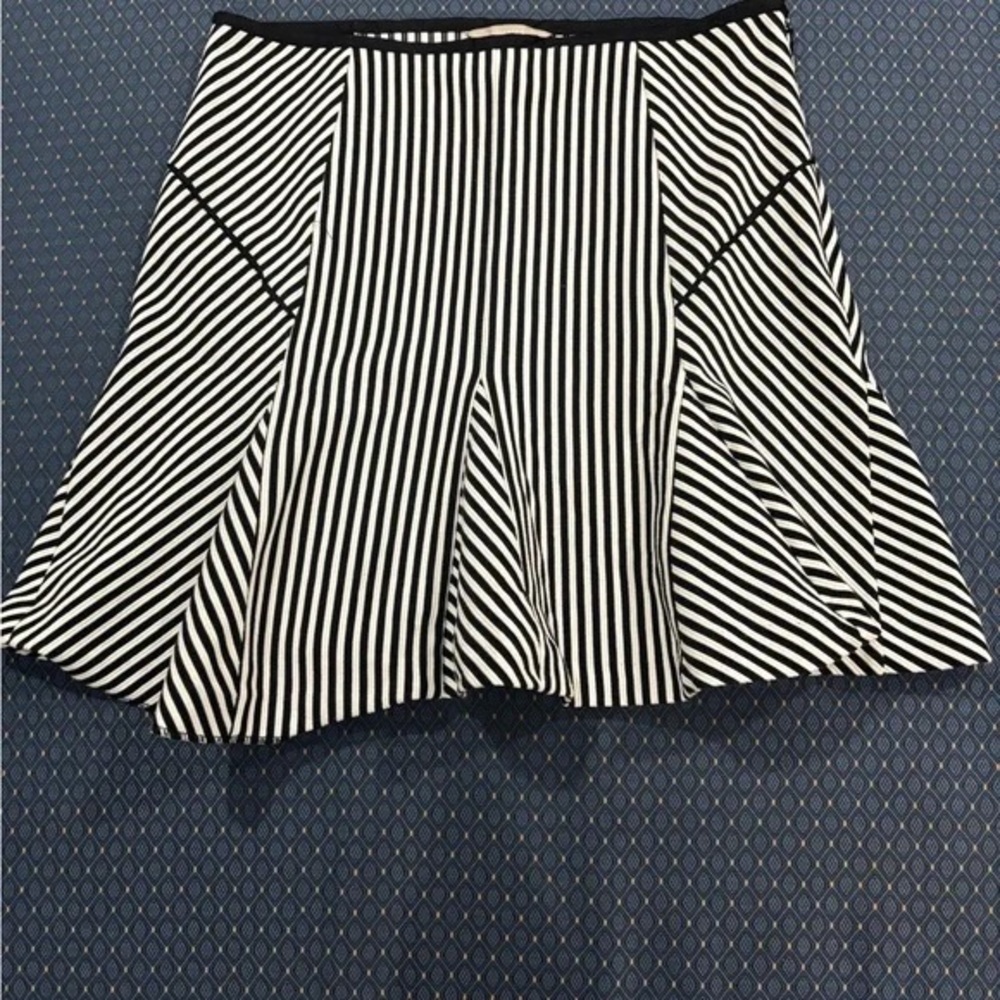 Black and White Striped Skirt